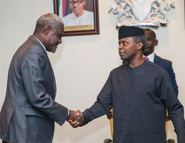 Ag President Osinbajo Receives AUC Chairperson; H.E Moussa Faki Mahamat On A Courtesy Visit on 28/06/2017