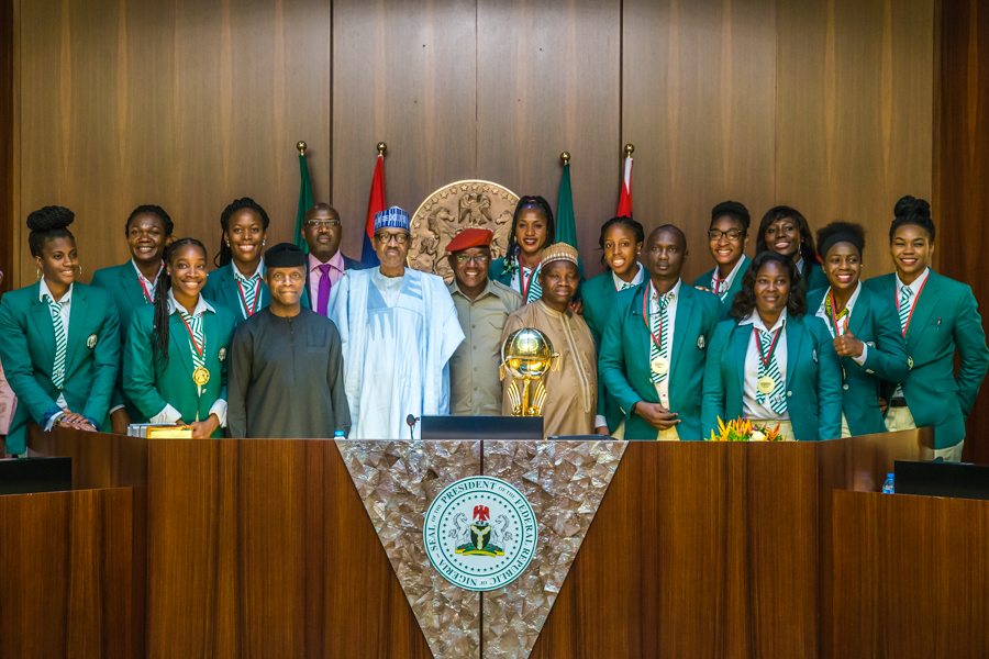 Mr. President and VP receives Nigeria Female National Basketball Team (D’Tigress) on 30/08/2017