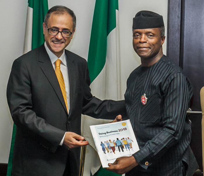 VP Osinbajo Receives Ease of Doing Business Presentation By World Bank On 08/11/2017