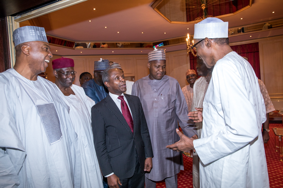 President Buhari And VP Osinbajo Meet With National Assembly Leaders at the Presidential Villa on 26/10/2017