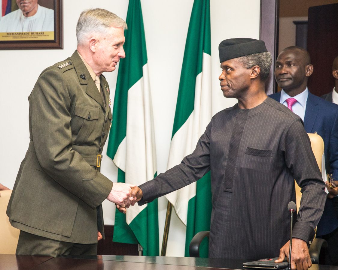 Ag President Osinbajo Receives US AFRICOM Team In The State House, Abuja on 22/02/2017