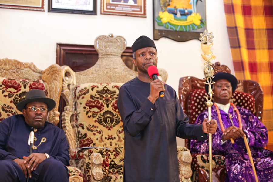 Ag President Osinbajo In Bayelsa To Continue FG’s Niger Delta Dialogue on 10/02/2017
