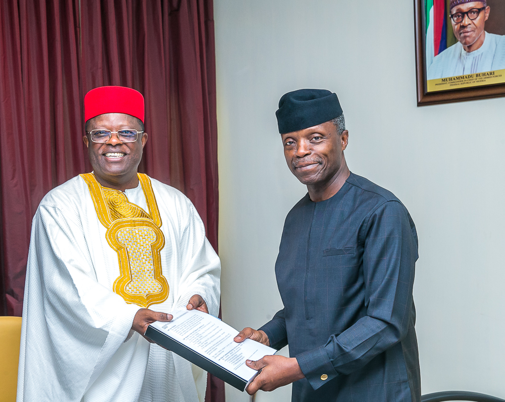 VP Osinbajo Receives The Report Of The NEC Technical Sub-Committee On The Herdsmen Farmers Clashes In Parts Of The Country On 26/03/2018