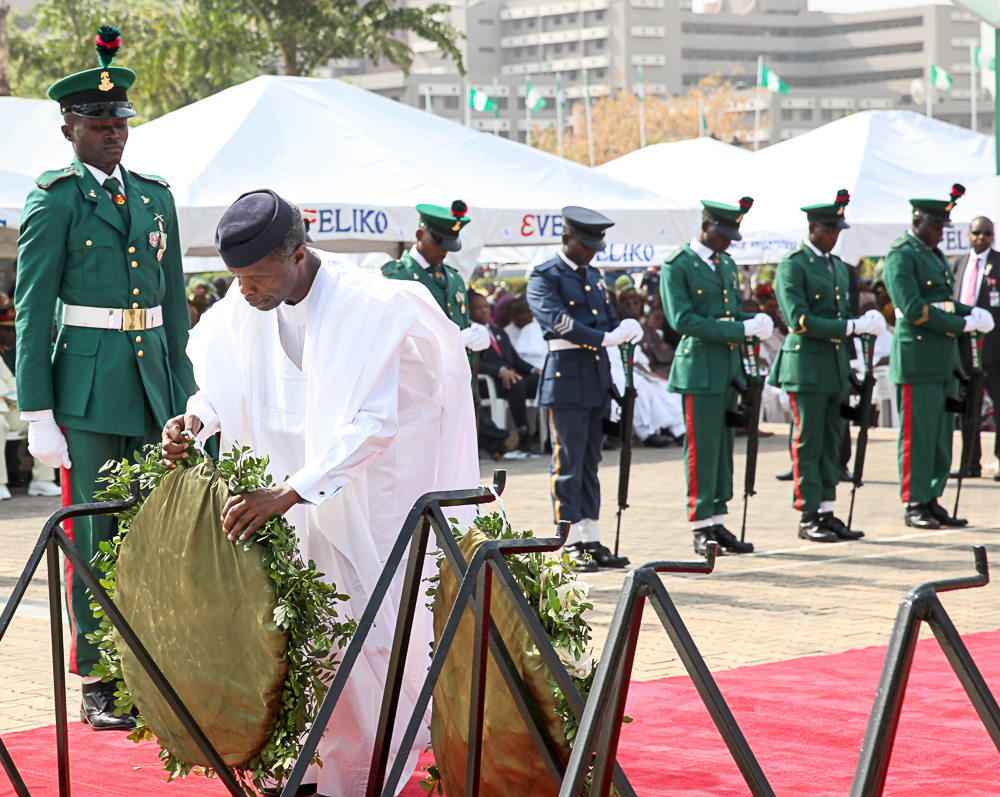 VP Osinbajo Attends Armed Forces Remembrance Day Celebration At Eagles Square, Abuja On 15/01/2016