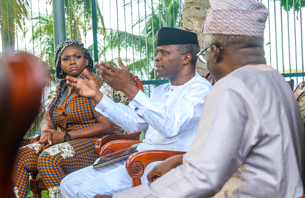VP Osinbajo Holds Informal Interaction With Few Of Nigerian Entertainment Icons On 21/04/2018