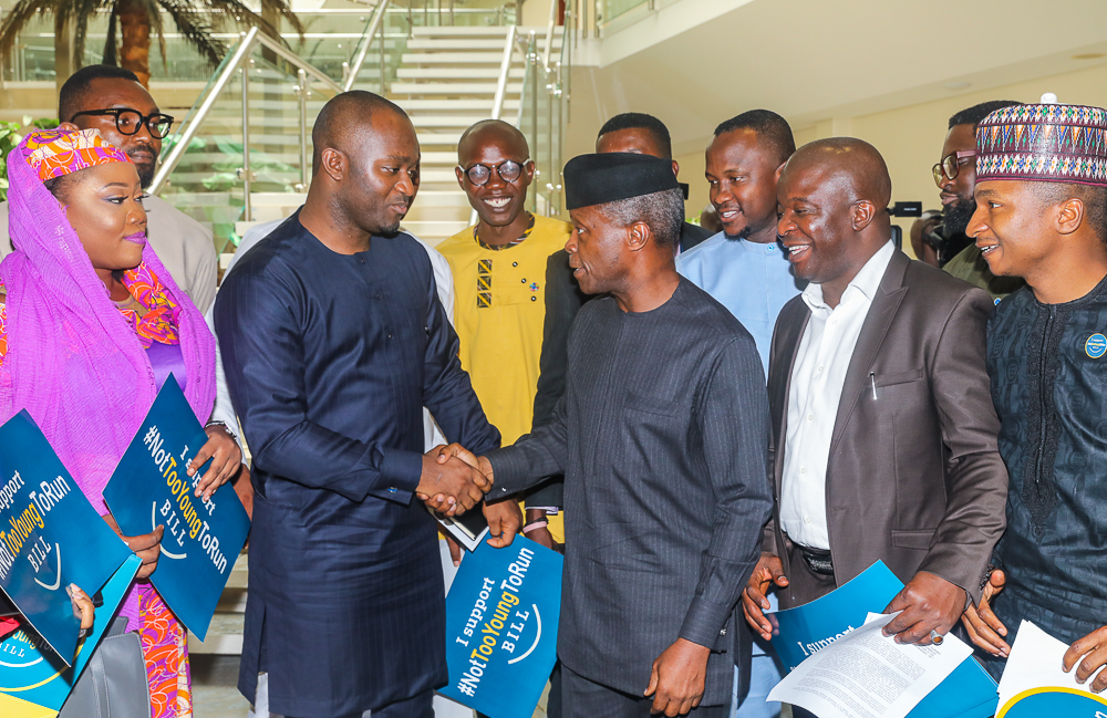 VP Osinbajo Meets With #NotTooYoungToRun Delegation On 19/04/2018