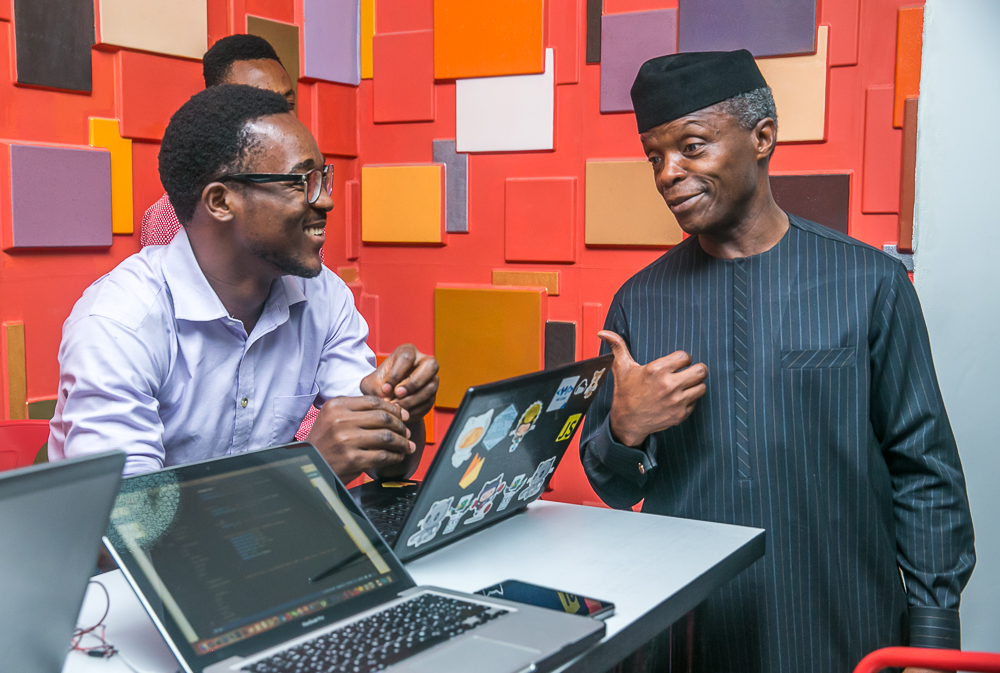 VP Osinbajo Attends Interactive And Mentorship Session With Young Innovators & Entrepreneurs At Civic Innovation Lab On 04/04/2018