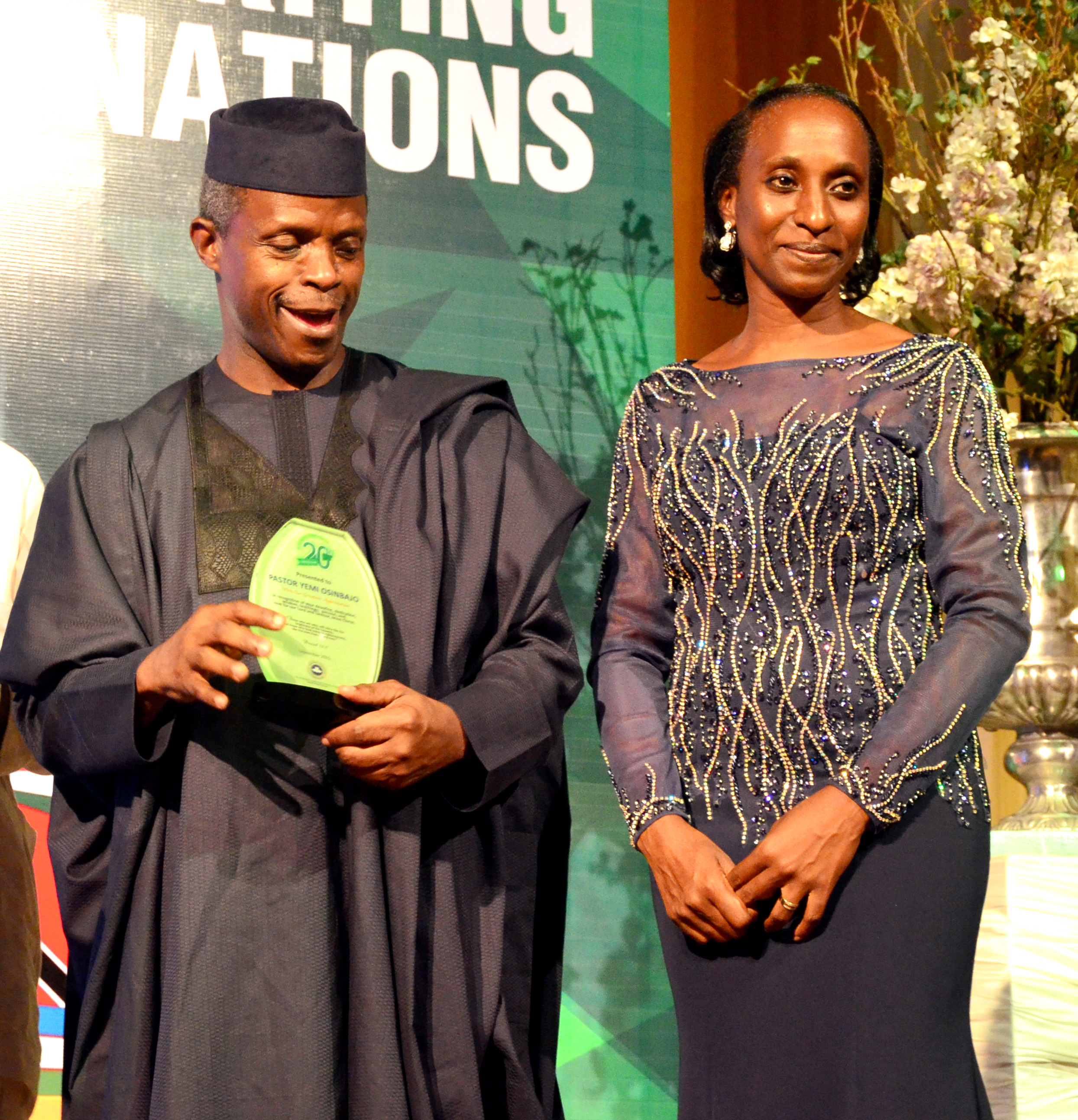 VP Osinbajo And His Wife At The Olive Tree 20th Thanksgiving Event On 26/09/2015