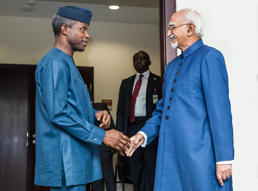 VP Osinbajo Receives Indian Vice President At The State House, Abuja On 27/09/2016