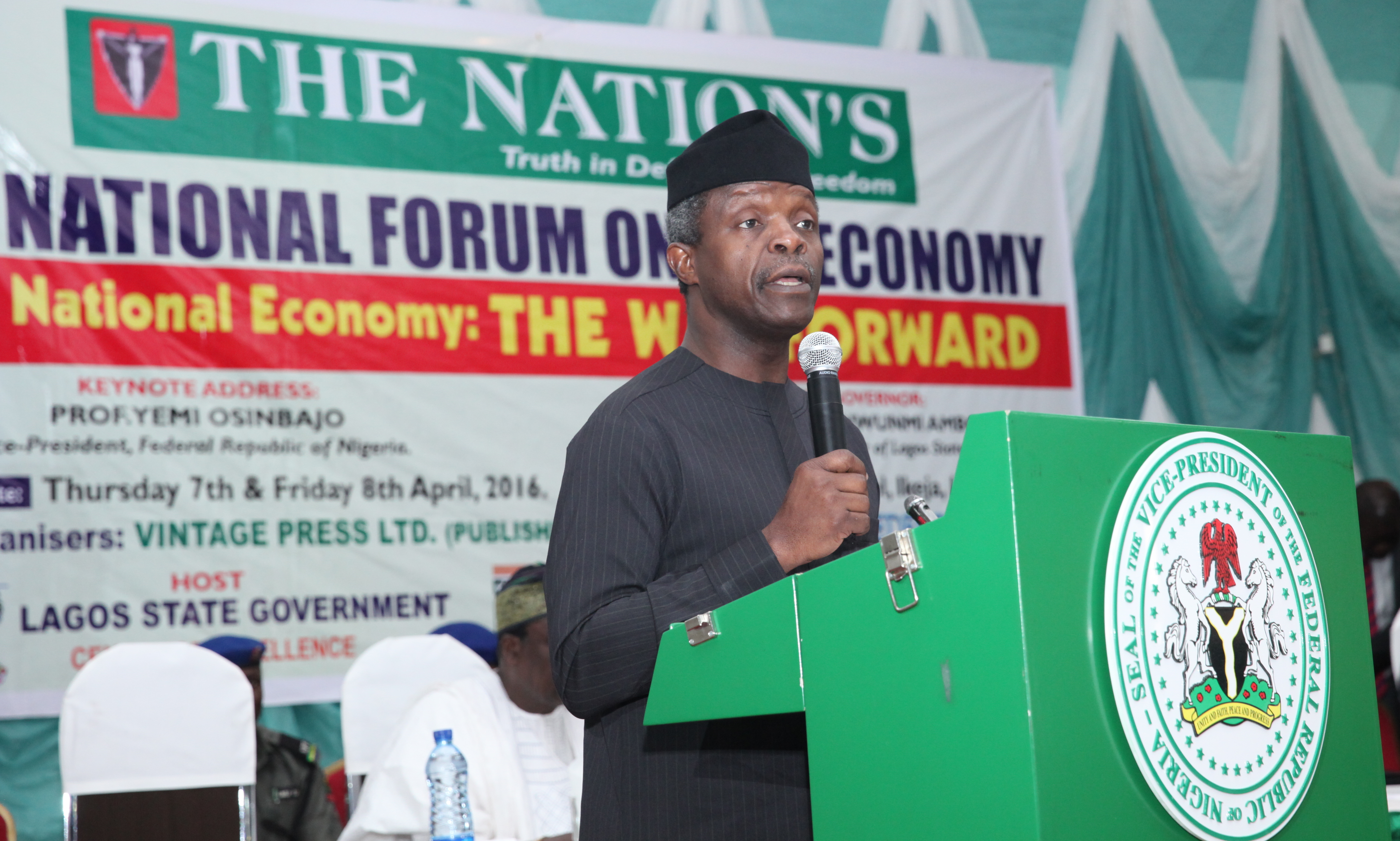 VP Osinbajo Attends The Nation’s 1st National Forum On The Economy On 07/04/2016
