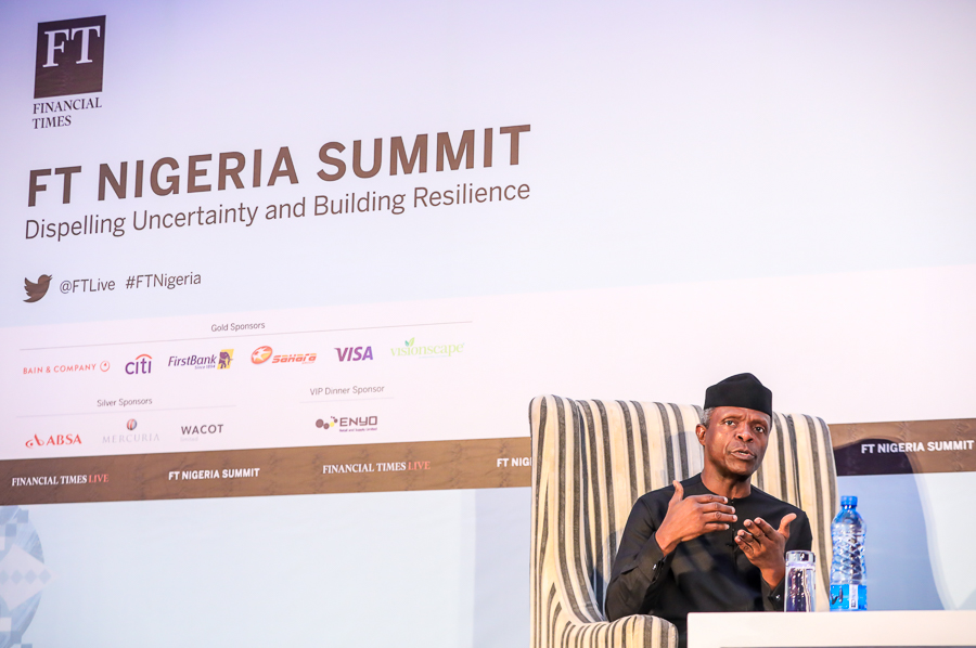 VP Osinbajo Attends Financial Times Nigerian Summit – Dispelling Uncertainty & Building Resilience On 31/05/2018