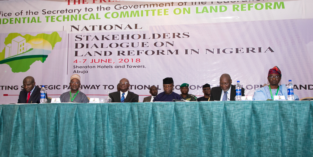 VP Osinbajo Opens National Stakeholders Dialogue On Land Reform In Nigeria On 04/06/2018