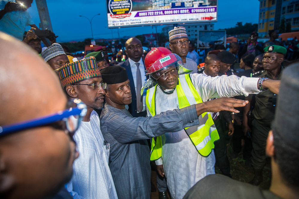 Abuja Collapsed Building : Relevant Agencies Will Ensure Rescue Operations, Says Acting President Osinbajo At Scene Of Incident