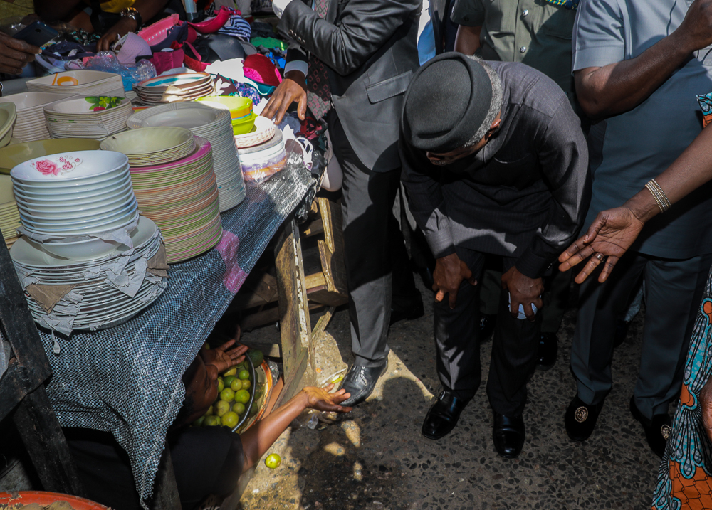 VP Osinbajo At WATT Market For The Official Launch Of The Trader Moni Scheme In Calabar, Cross River State On 11/09/2018