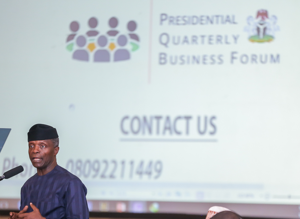 VP Osinbajo Presides Over 9th Edition Of Quarterly Presidential Business Forum On 08/10/2018