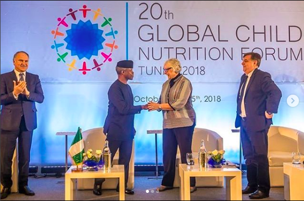 VP Osinbajo Attends 20th Annual Global Child Nutrition Forum In Tunisia On 25/10/2018
