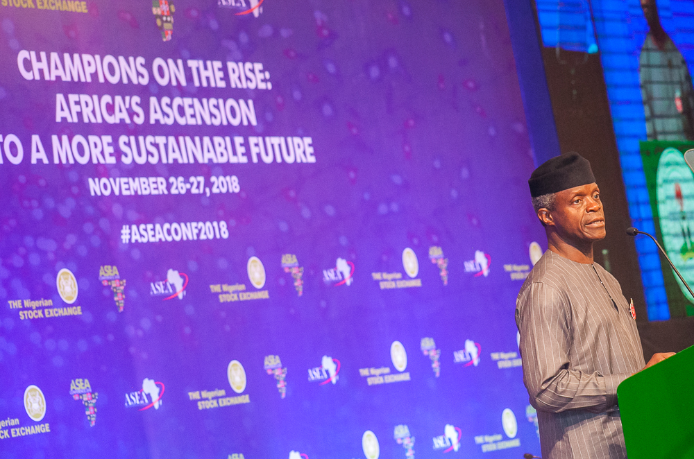 VP Osinbajo Declares Open 22nd African Securities Exchanges Association (ASEA) Conference, 2018 On 26/11/2018