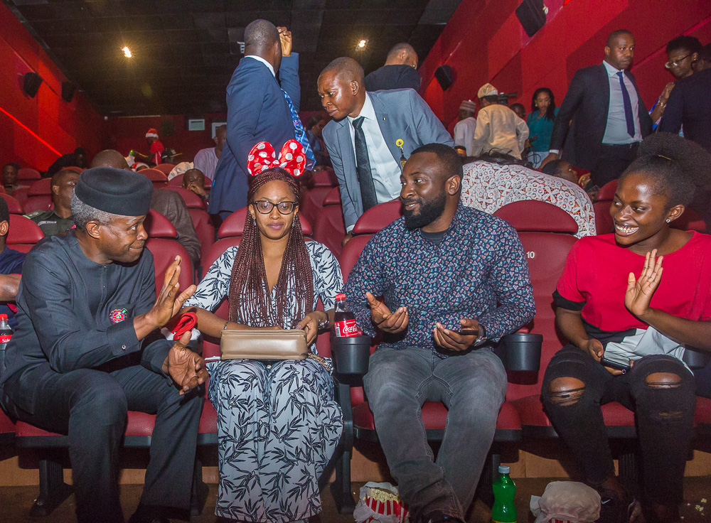 VP Osinbajo At The Cinema To Watch “Chief Daddy” With A Few Young Nigerians On 21/12/2018