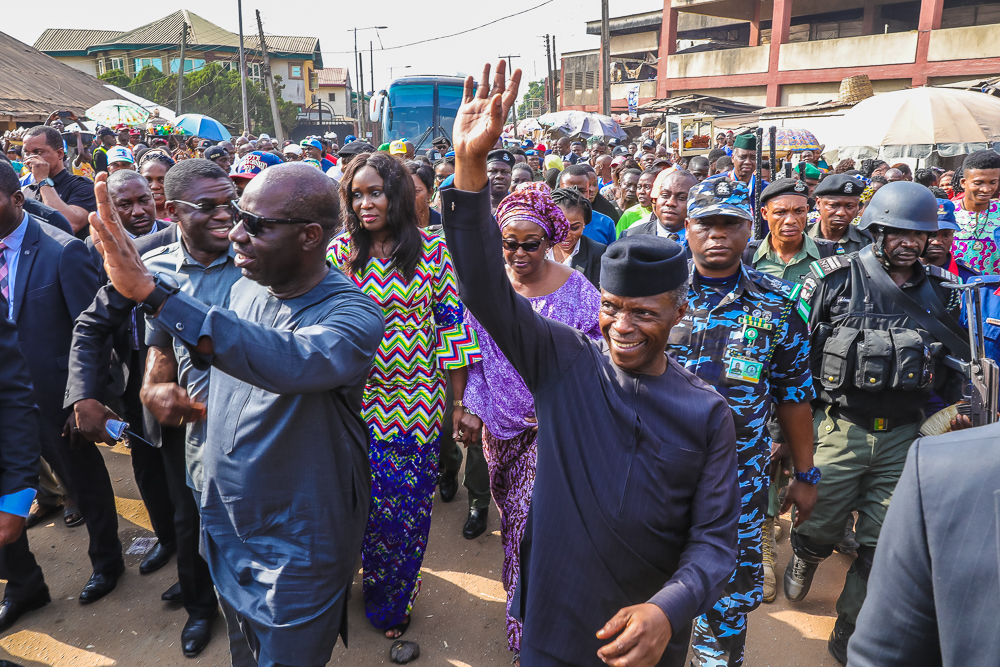 VP Osinbajo In Edo State For Several Events, Which Includes Launch Of TraderMoni, Family Chats, Meeting With Religious Leaders & A Youth Programme On 19/01/2019