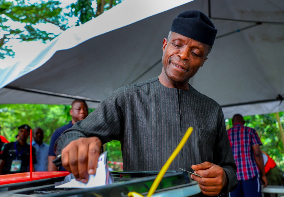 VP Osinbajo Casts His Votes For Gubernatorial & State House Of Assembly Elections on 09/03/2019