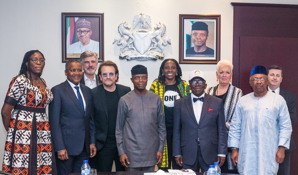 VP Osinbajo Receives Members Of One Campaign Led By Paul David Hewson, A.K.A, Bono On 08/04/2019