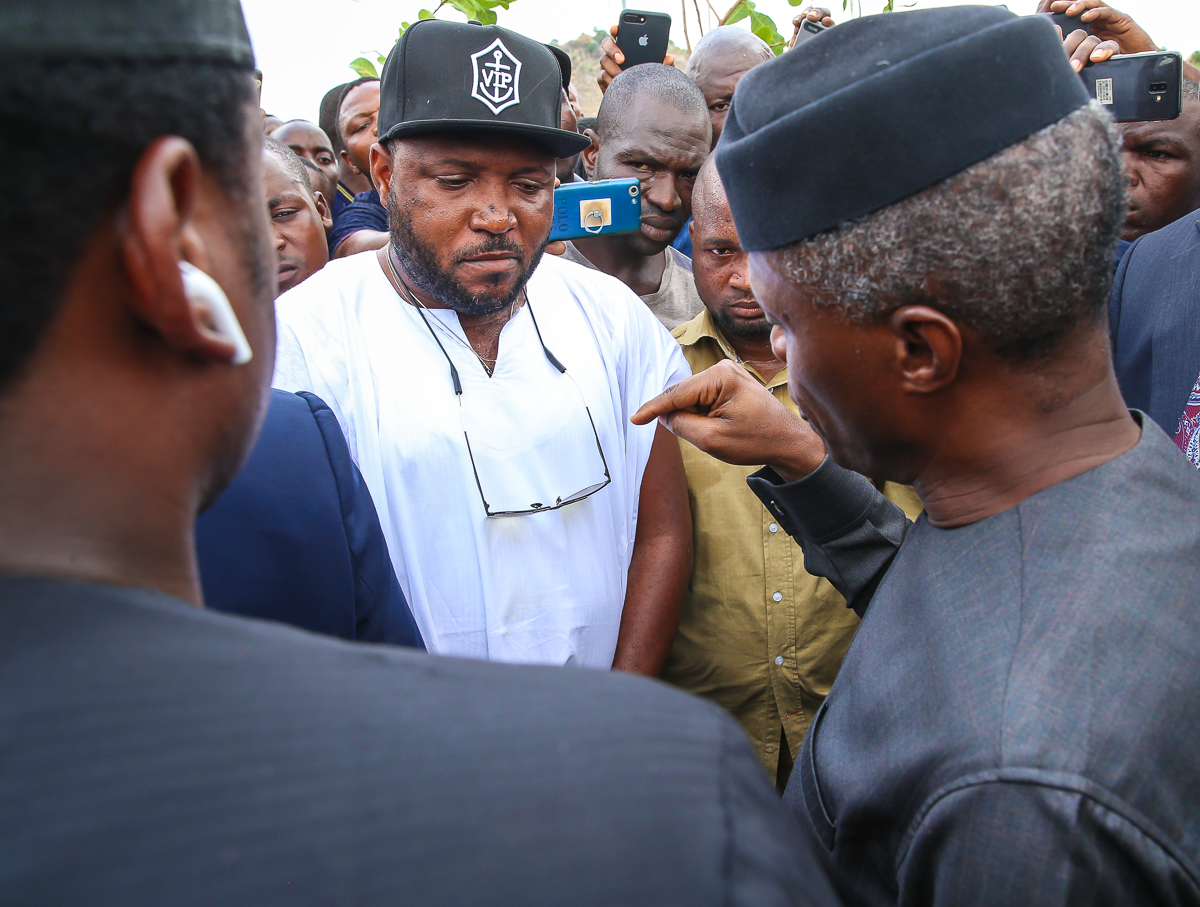 VP Osinbajo Addresses Group Of FCT Residents Protesting The Alleged Land Take Over By The Military On 07/05/2019