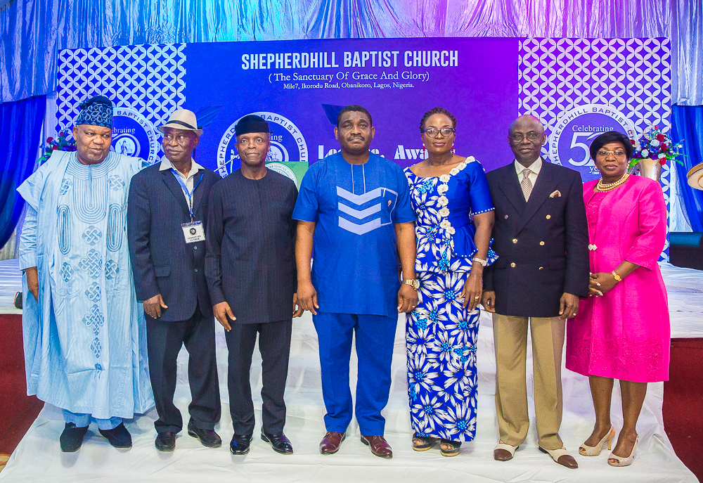 VP Osinbajo Attends Shepherdhill Baptist Church’s 50th Anniversary Lecture Themed: The Role of Contemporary Church in Nation Building On 13/07/2019
