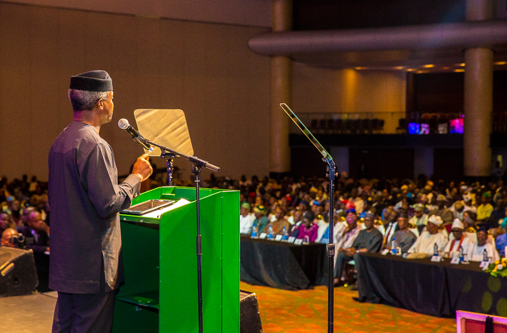VP Osinbajo Attends Public Presentation Of The Book Titled ‘BATTLELINES’ By Chief Olusegun Osoba On 08/07/2019