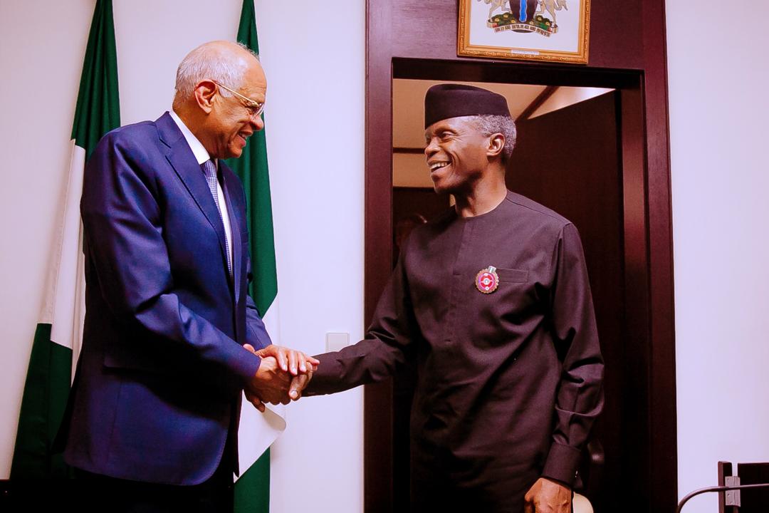 VP Osinbajo Receives Speaker Of Egyptian House Of Representatives, H.E. Dr. Aly Abdel Aal Sayed Ahmed On 28/10/2019