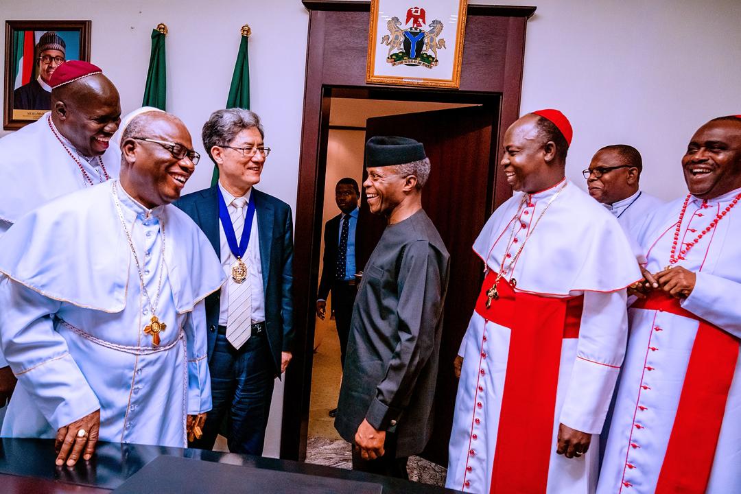VP Osinbajo Receives World Methodist Council Led By The President, Rev. Dr. J.C. Park, & Prelate Of The Methodist Church Of Nigeria, His Eminence, Samuel Kalu Uche On 14/02/2020