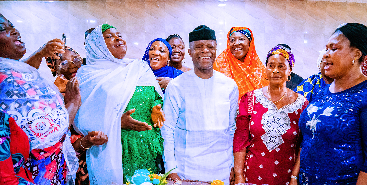 VP Osinbajo Celebrates 63rd Birthday With Members Of Staff, Different Groups Of Women Associations From Karu & Jikwoyi, And Liberty Football Club On 08/03/2020