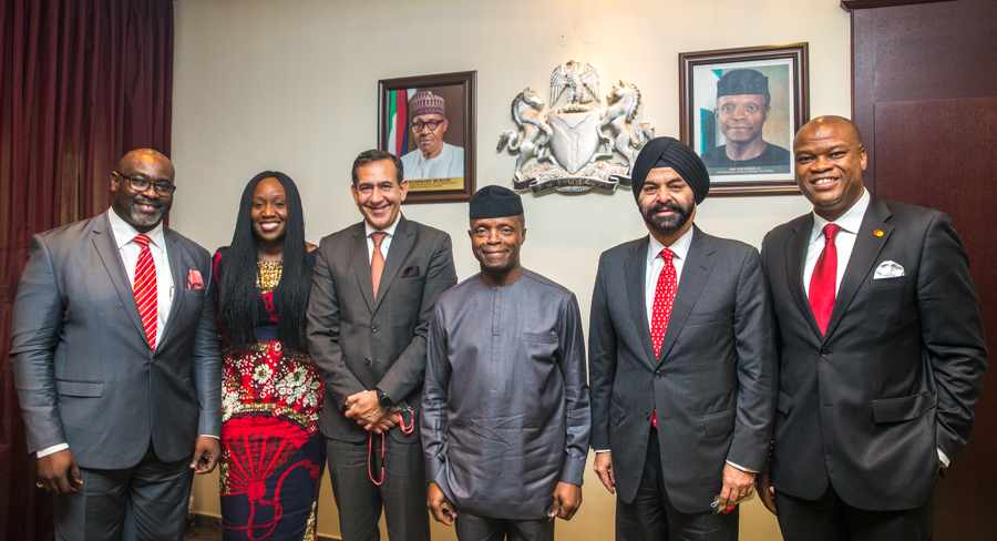 VP Osinbajo Receives Mastercard Team Led by the President and Chief Executive Officer, Ajay Banga, State House On 14/11/2017