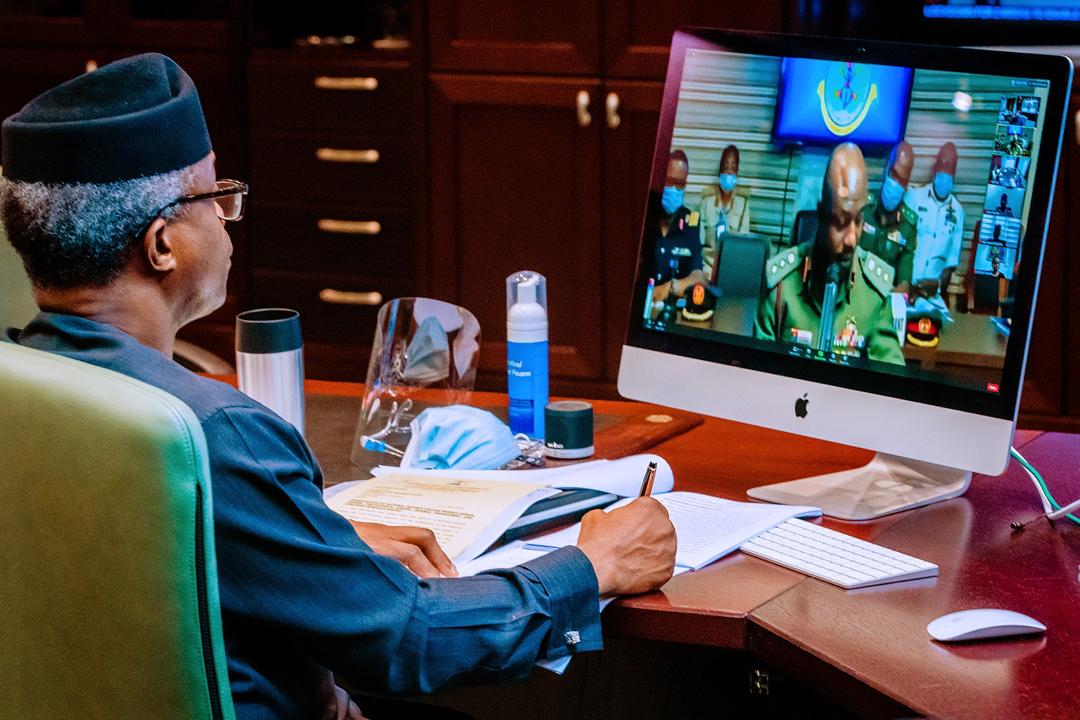 VP Osinbajo Receives Virtual Presentation On Border Management & National Development By National Defence College Participants Of Course 28 On 29/06/2020