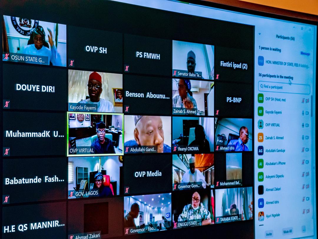 VP Osinbajo Presides Over Virtual Meeting Of The National Economic Council On 20/08/2020