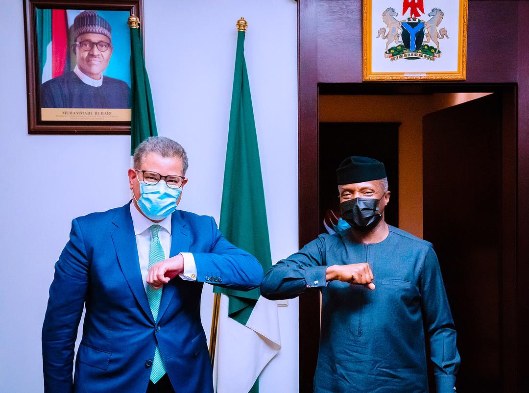 VP Osinbajo Receives British Secretary Of State For Business, Energy & Industrial Energy, And Also COP 26 President Designate, Mr. Alok Kumar Sharma On 11/02/2021