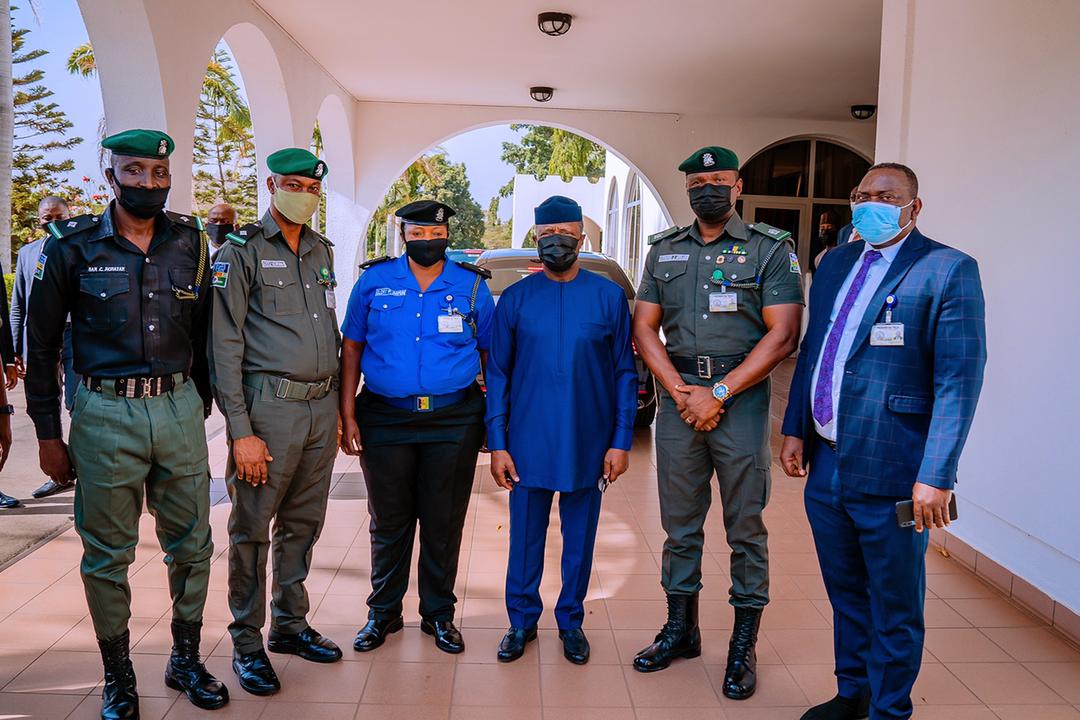 VP Osinbajo Congratulates Newly Promoted Officers In His Entourage on 12/02/2021