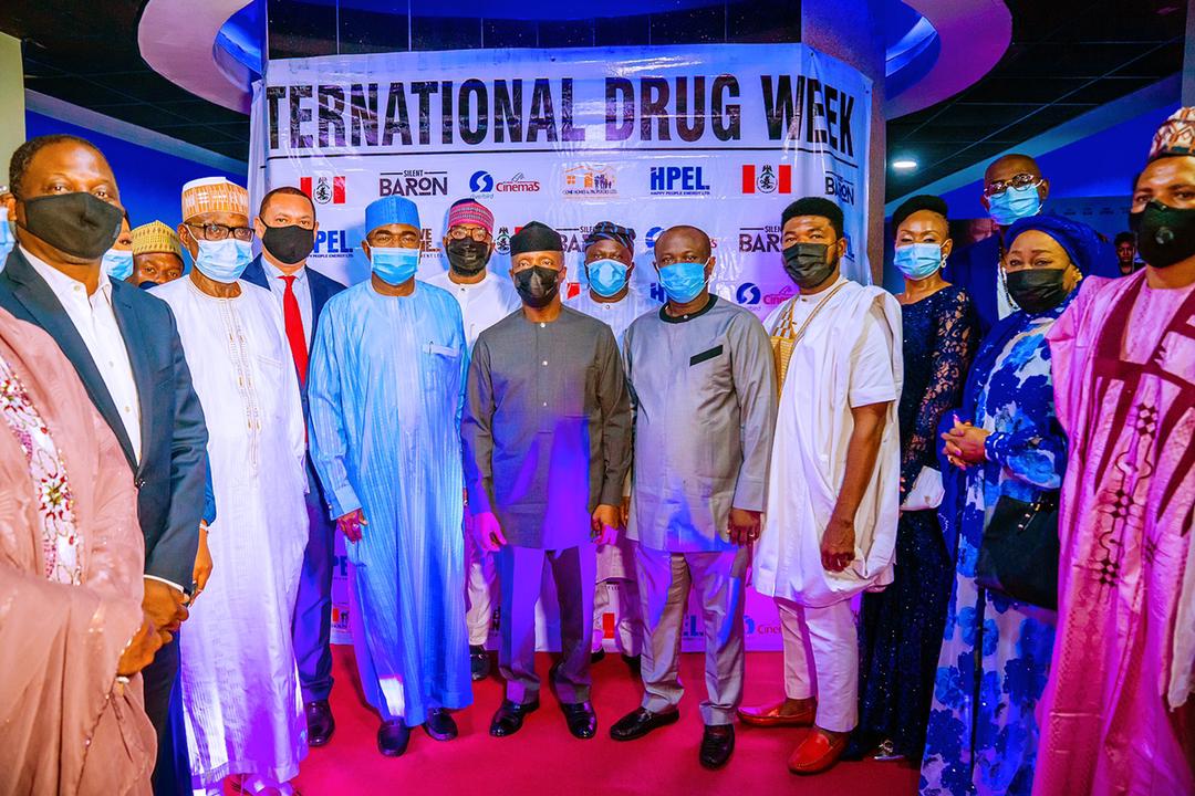 Commemorating International Day Against Drug Trafficking, Osinbajo Attends Premiere Of Nollywood Movie “The Silent Baron”