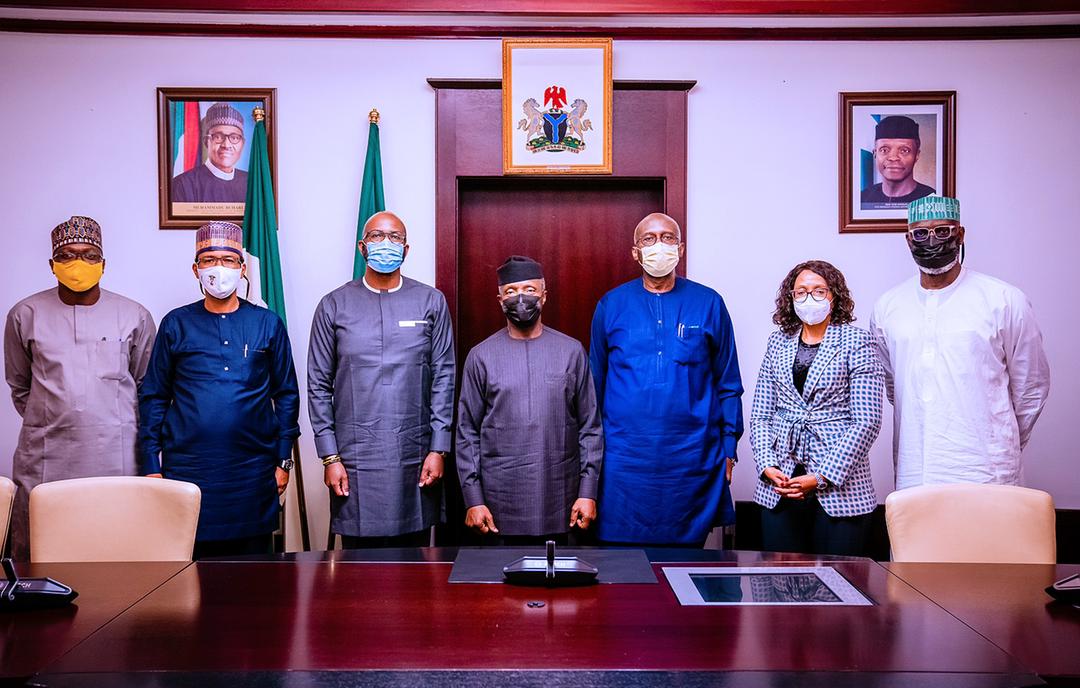 VP Osinbajo Meets Members Of MTN Board Led By The Group President & CEO, Ralph Mupita On 17/06/2021