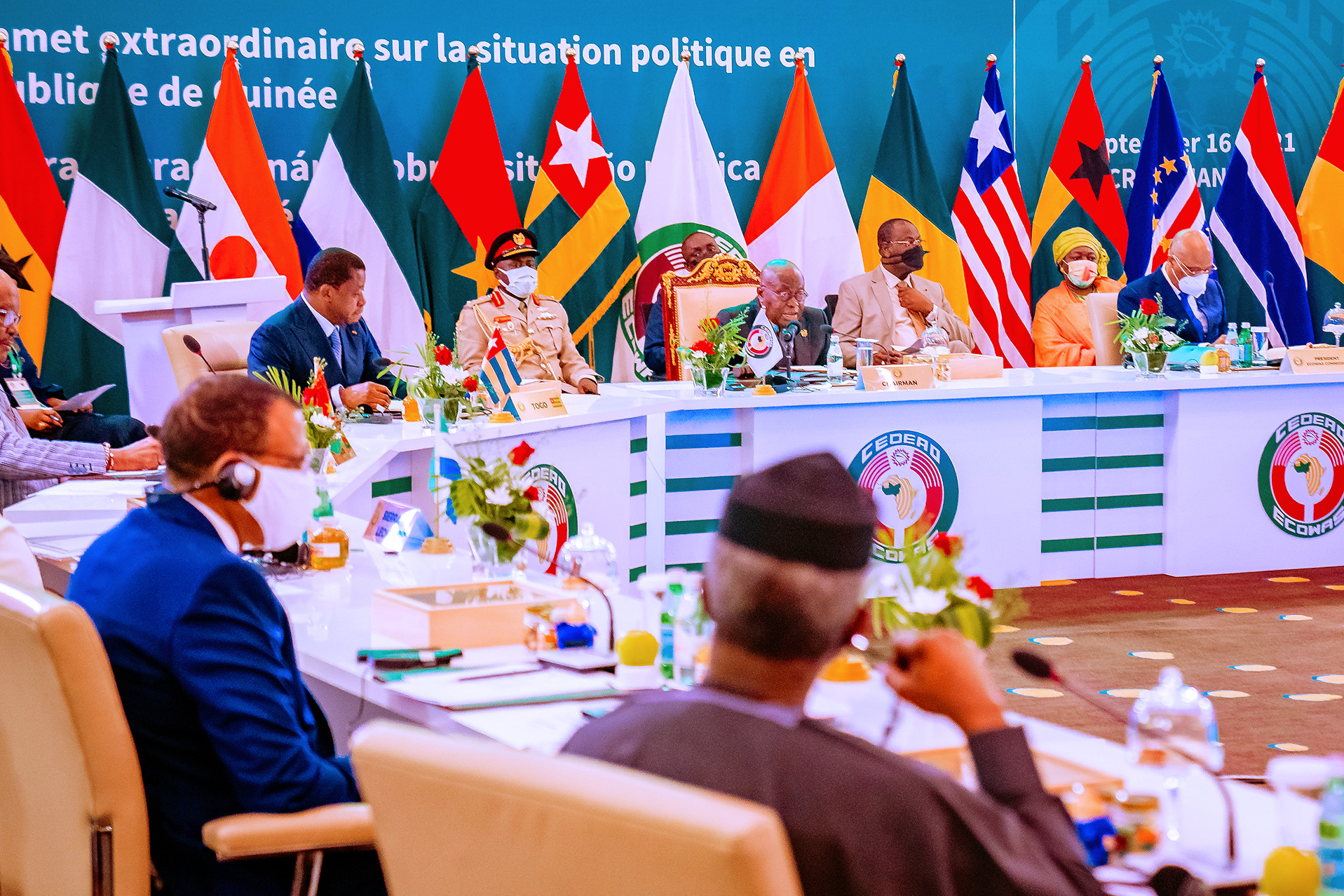 VP Osinbajo Represents Nigeria At ECOWAS Extraordinary Summit On The Political Situation In Republic Of Guinea In Accra, Ghana On 16/09/2021