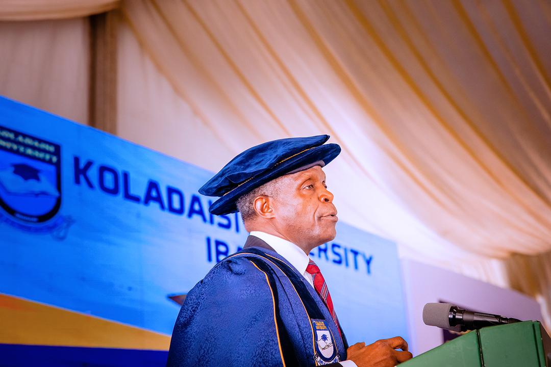 VP Osinbajo Delivers Convocation Lecture At Maiden Edition Of Kola Daisi University Convocation In Oyo State On 04/11/2021