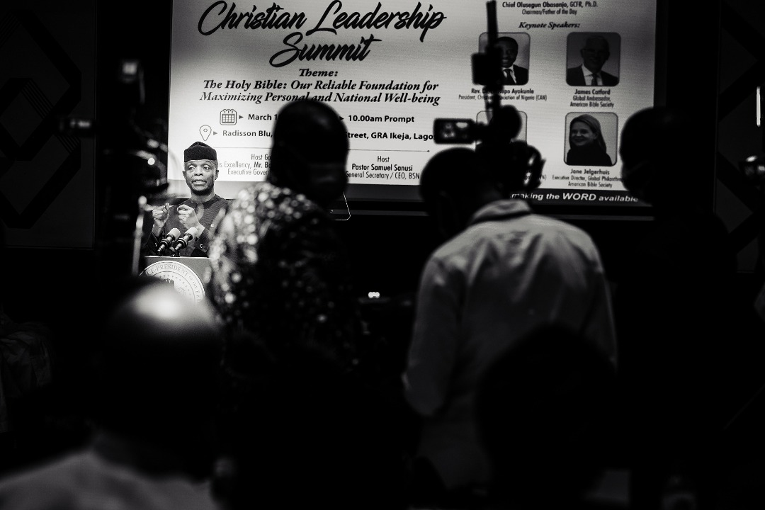 VP Osinbajo Attends The Bible Society Of Nigeria 2022 Leadership Summit