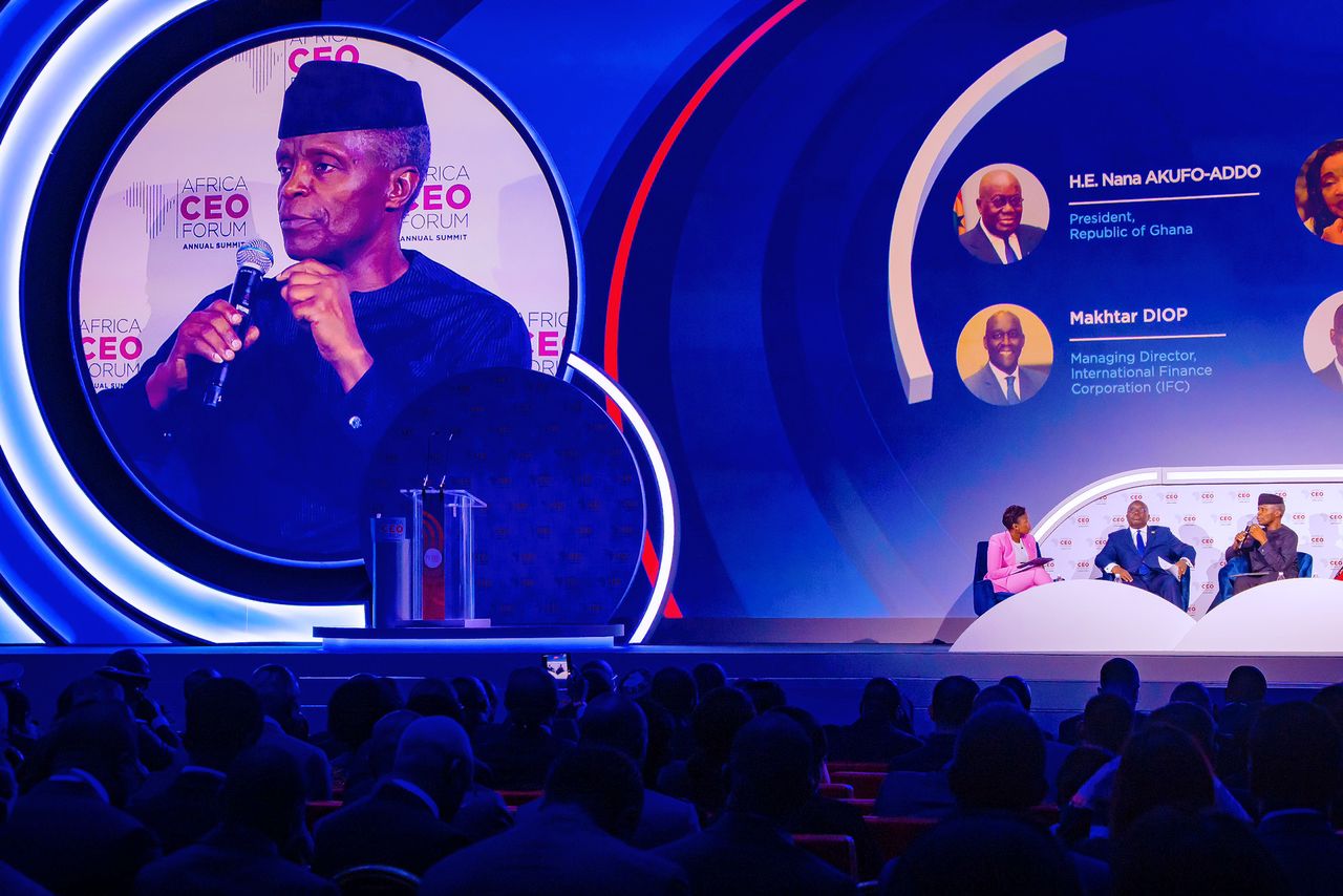 VP Osinbajo Participates At The 10th Edition Of The Africa CEO Forum Themed: “Economic Sovereignty; From Ambition To Action” In Abidjan, Cote d’Ivoire On 13/06/2022