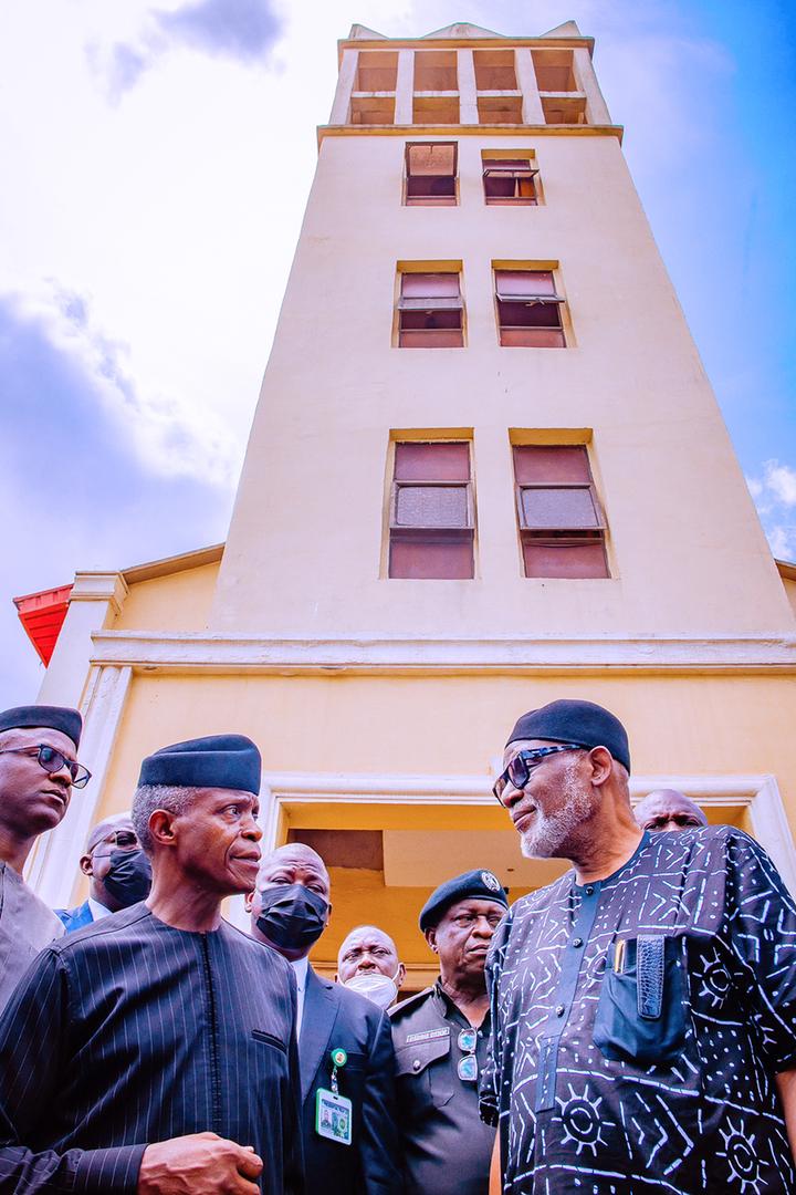 VP Osinbajo Visits St Francis Catholic Church, Scene Of The Terrorist Attack; Also Paid A Courtesy Call On Olowo Of Owo & Sympathizes With Survivors At St Louis Hospital In Ondo State On 06/06/2022