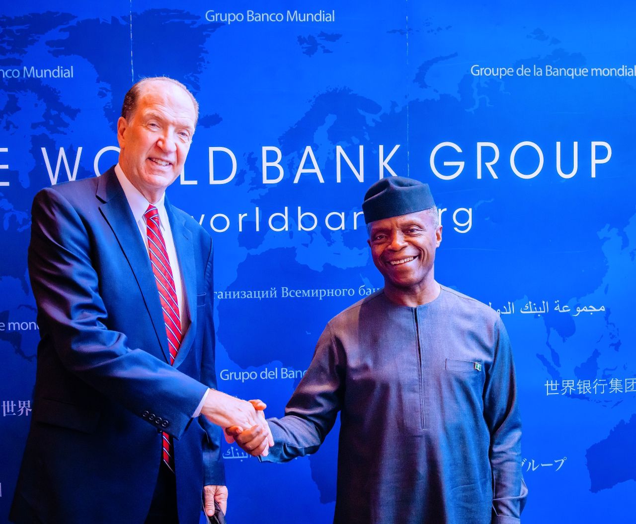 VP Osinbajo Meets With President Of The World Bank Group, David Malpass At The Bank’s Headquarters In Washington D.C, U.S.A On 01/09/2022