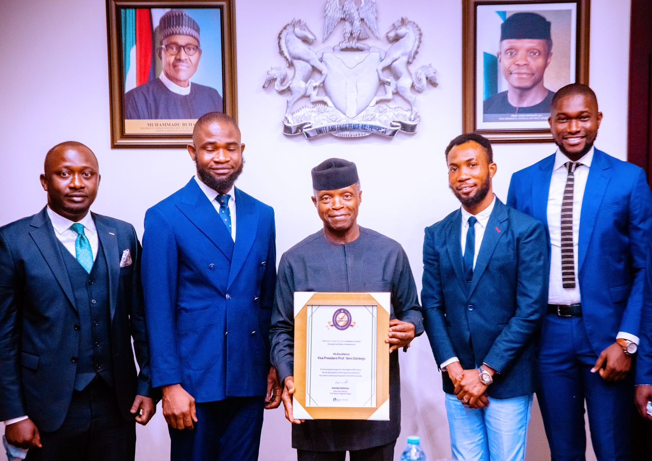 VP Osinbajo Receives Courtesy Visit & Award Of Excellence From Made In Nigeria Group On 26/09/2022
