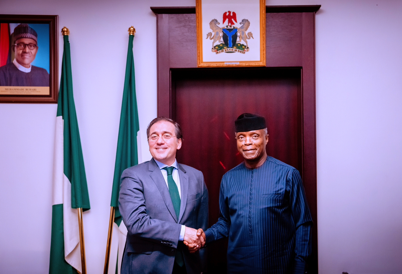 Spanish Minister For Foreign Affairs, European Union And Cooperation, Jose Manuel Albares, Pays Courtesy Visit To VP Osinbajo On 12/01/2023