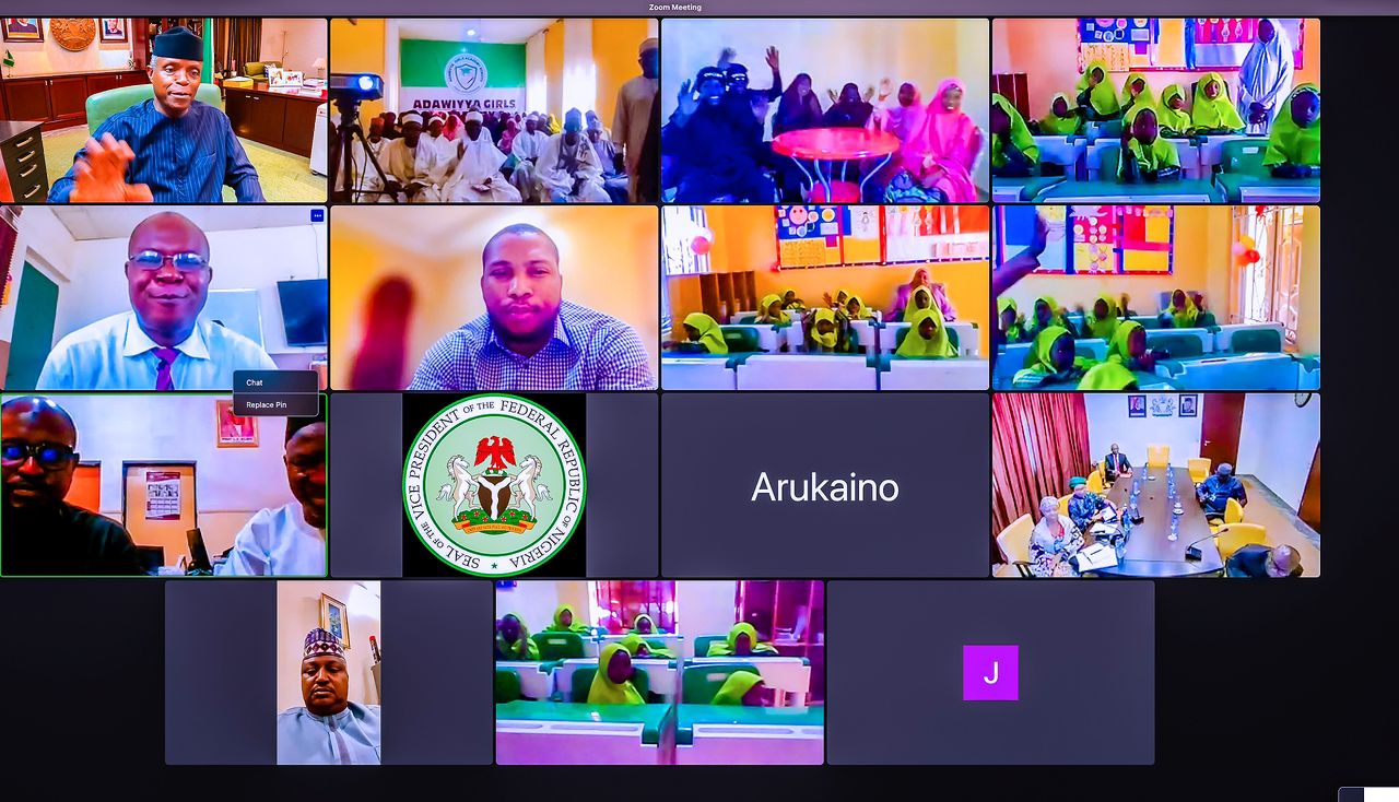 VP Osinbajo At The Virtual Inauguration Of Adawiyya Girls Academy In Sokoto On 02/02/2023