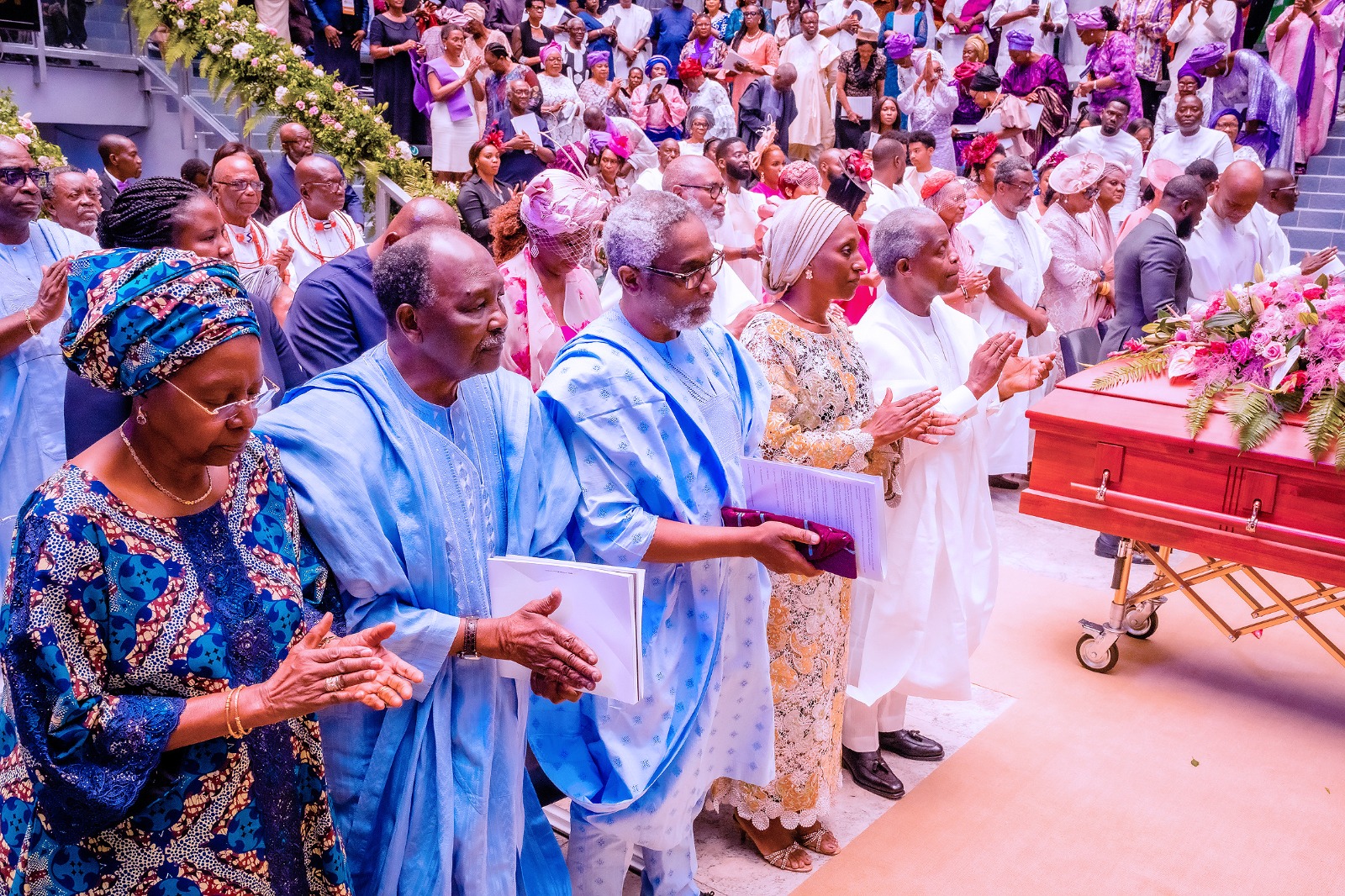 VP Osinbajo & Wife, Mrs Dolapo Osinbajo Attend The Funeral Service Of Mrs. Hilda Victoria Adefarasin At Guiding Light Assembly In Lagos On 17/03/2023