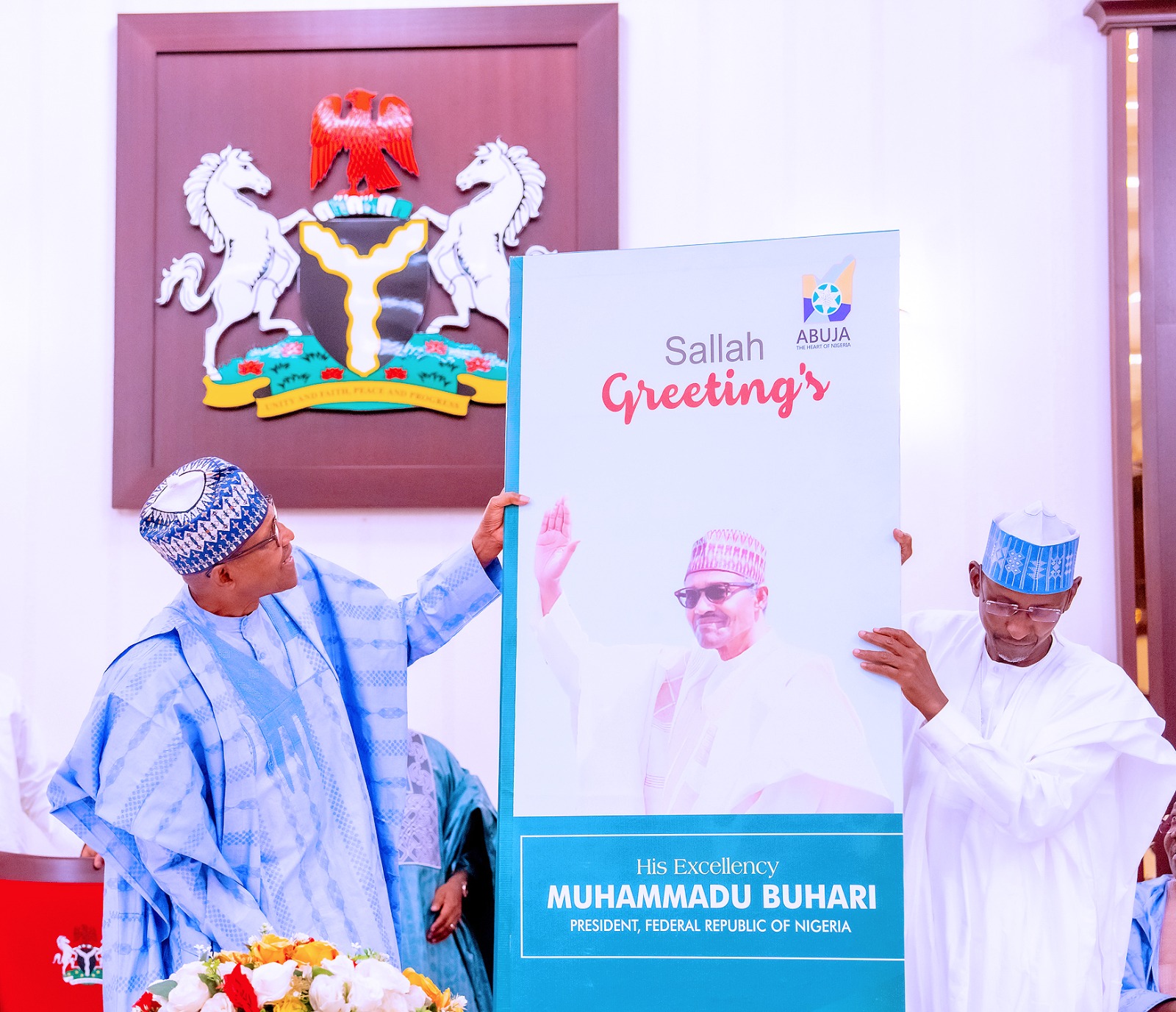 President Buhari Receives Sallah Homage From VP Osinbajo & Other Senior Government Officials At The State House On 21/04/2023