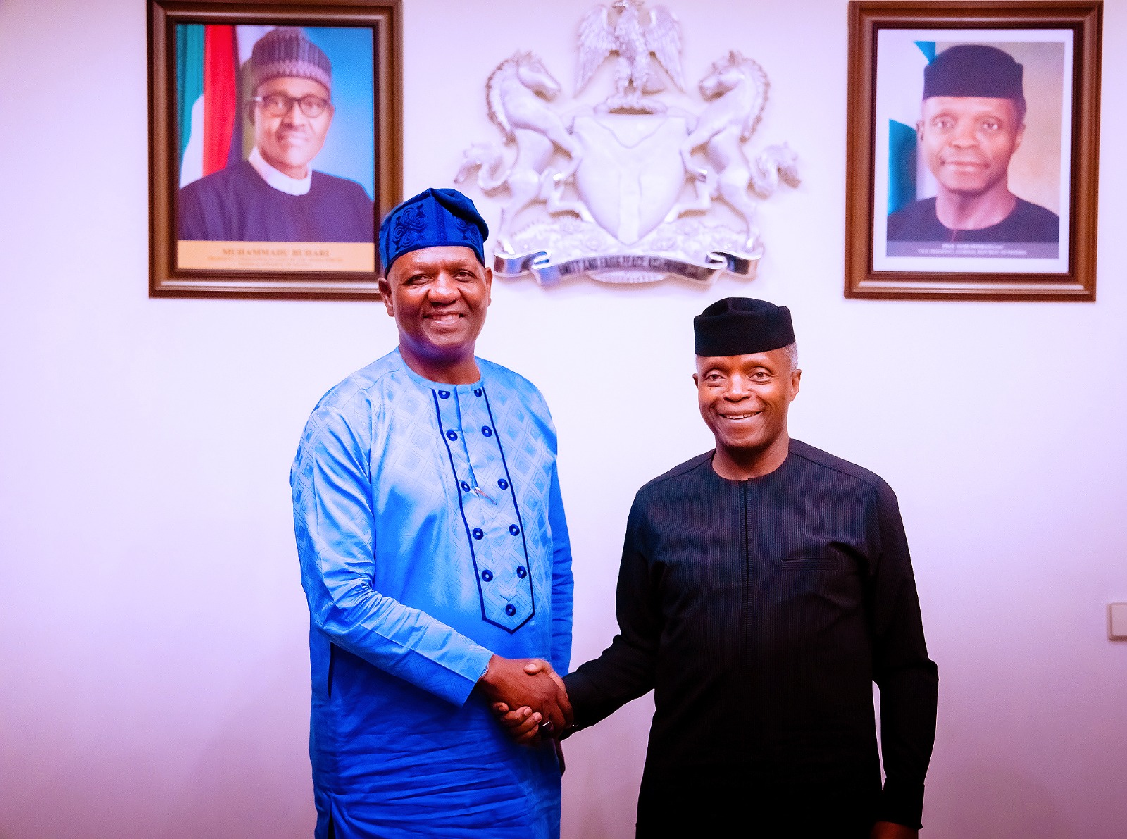VP Osinbajo Receives The Director General Of The Small & Medium Enterprises Development Agency (SMEDAN), Mr Olawale Tunde Fasanya At The State House On 03/04/2023